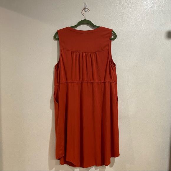 Torrid Brick Red Challis Zip Front Mini Shirt Dress Sz 14/16 - Picture 10 of 14